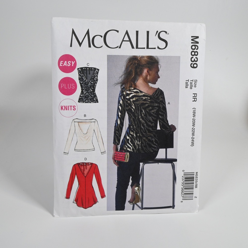 McCall's Sewing Pattern M6839 Women Size 18W-24W Tunic Tops Uncut Factory Folded